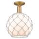 Option Brushed Brass / White Glass with White Rope