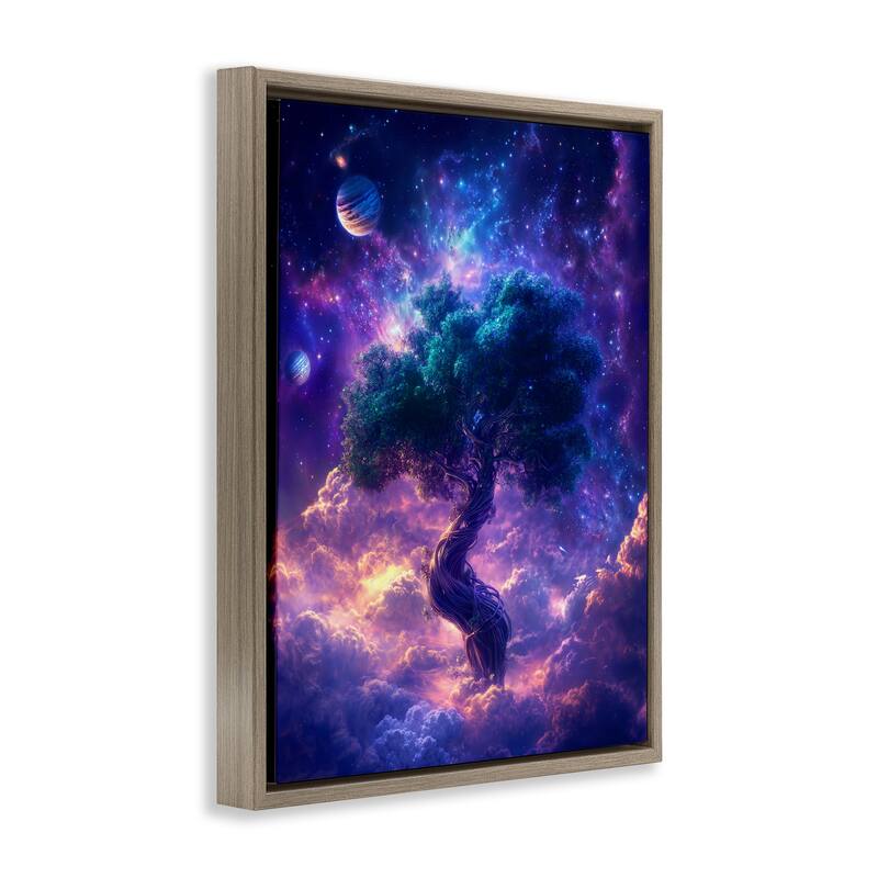 Stupell Tree Of Life Through Clouds Framed Floater Canvas Wall Art Design By Wumples