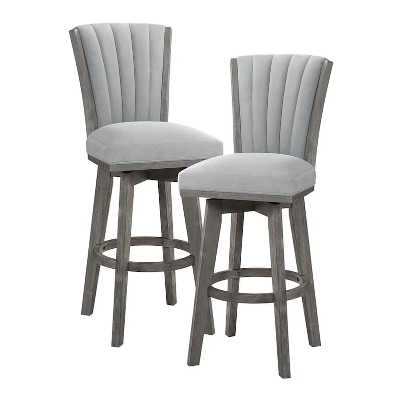 Calendula Velvet Swivel Pub Height Chair (Set of 2) - Gray