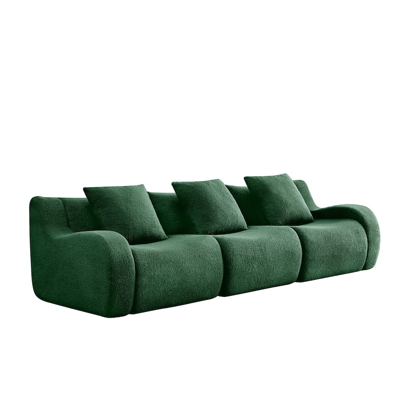 GDF Studio - Fairford 3-Seat Modular Sofa With Curved Armrests & Non-Slip Base