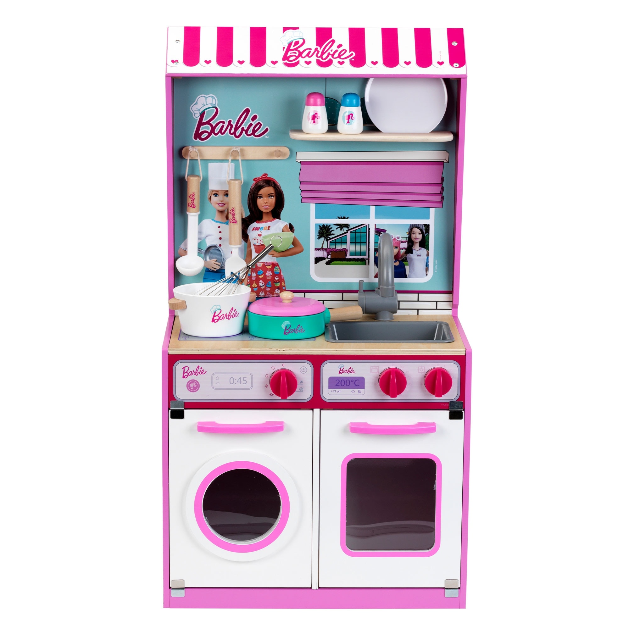 Barbie kitchen set play on sale