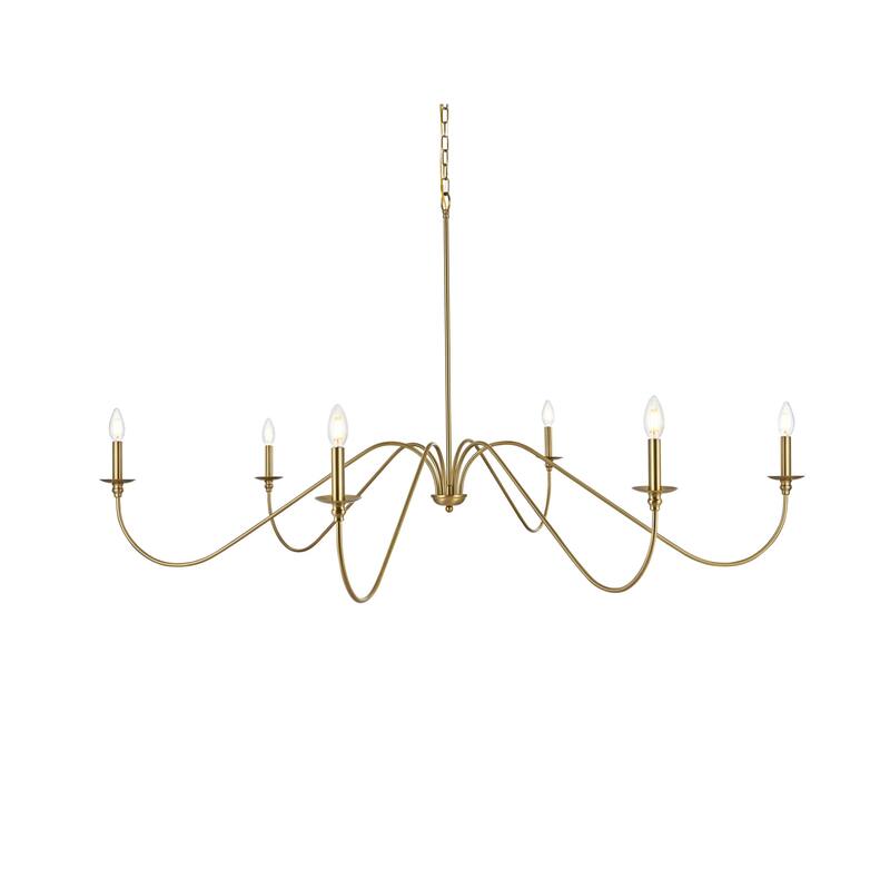 Elegant Lighting LD5056D60 Rohan 6 Light 60" Wide Taper Candle Style