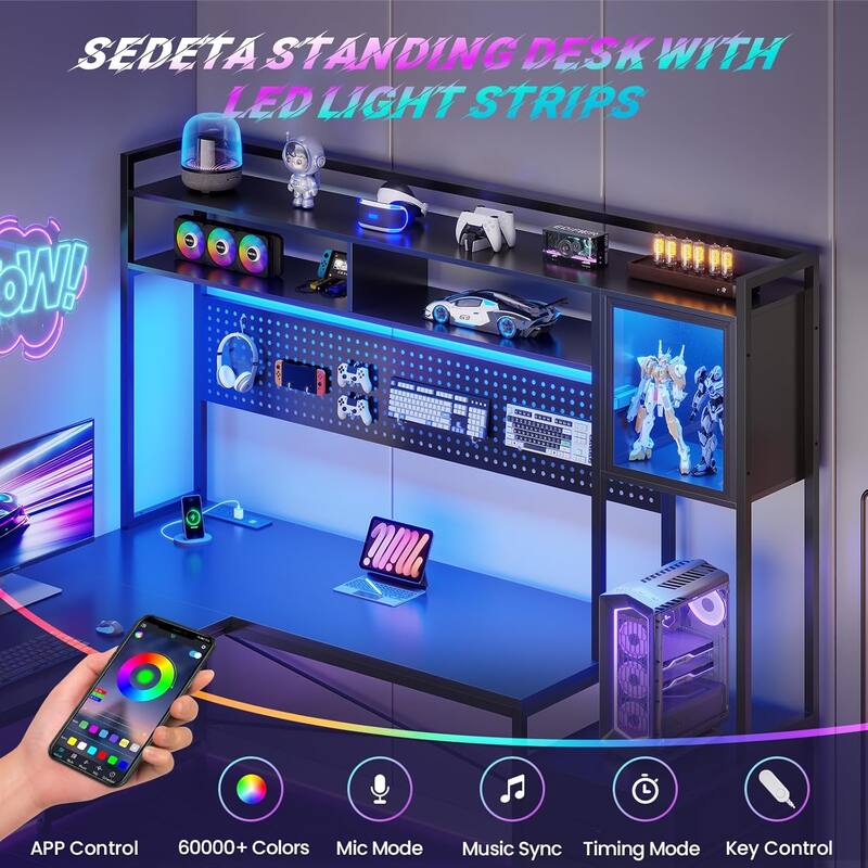 L Shaped Gaming Desk 6 Drawers Reversible Computer Corner Desk