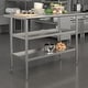 preview thumbnail 17 of 21, NSF Stainless Steel 18 Gauge Work Table with 2 Undershelves 48"W x 24"D x 34.5"H