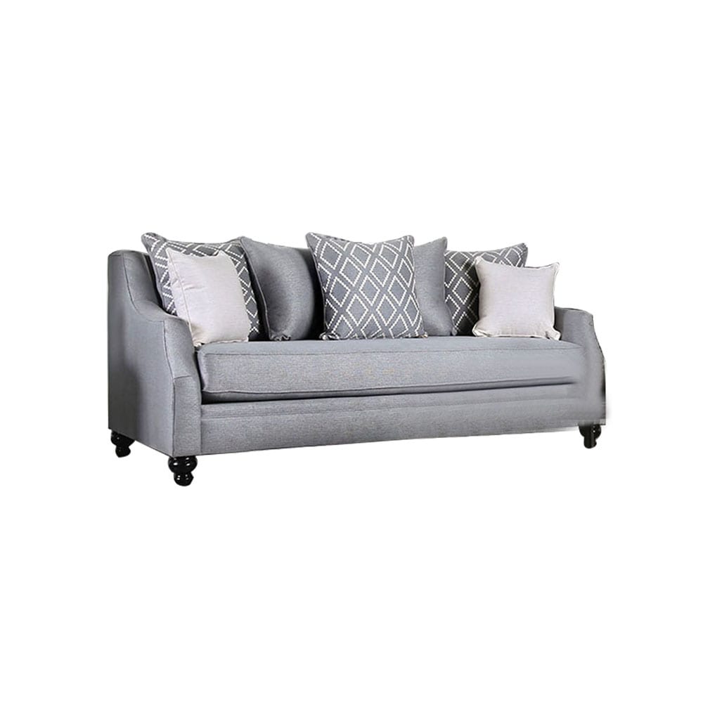 Simple Relax Burlap Weave Sofa with Single Cushion Seat Design in Gray