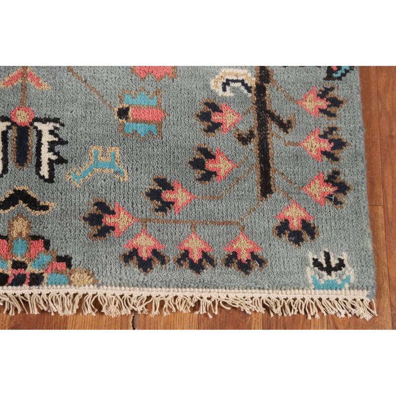 Gray Ziegler Indian Foyer Rug Handmade Wool Carpet - 3'1"x 4'11"