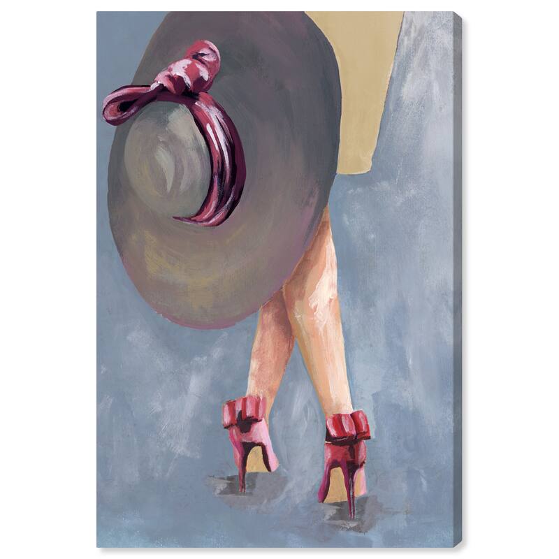 Wynwood Studio Canvas Fashion and Glam On My Way Blue Gray and Dark Gray Glam Wall Art Canvas Print