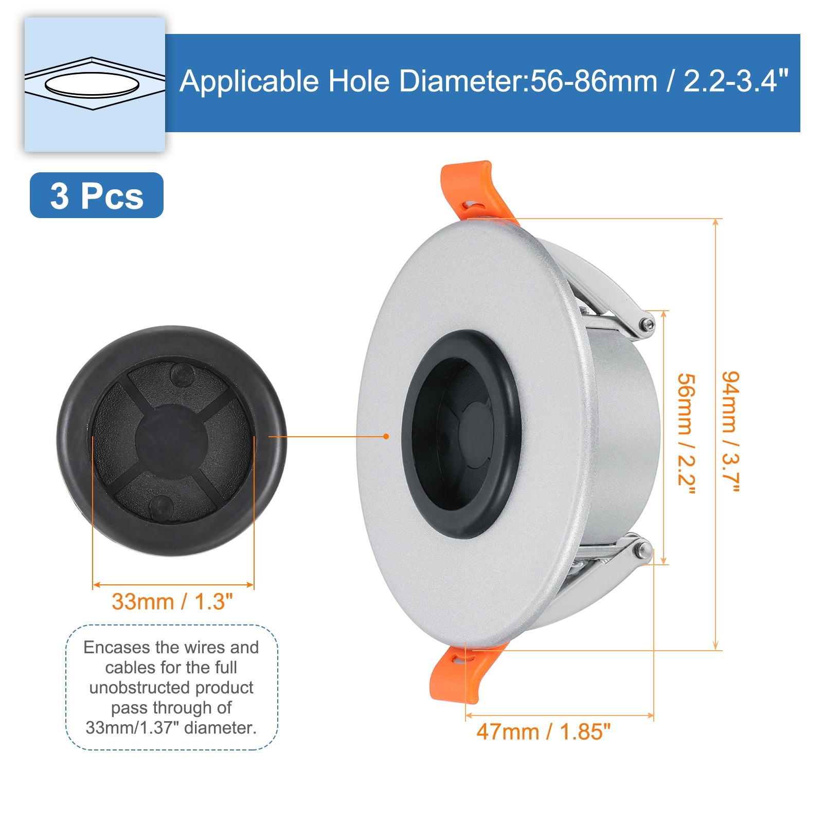 Cable Pass Port, Spring-Lock Cable Pass Through Port,