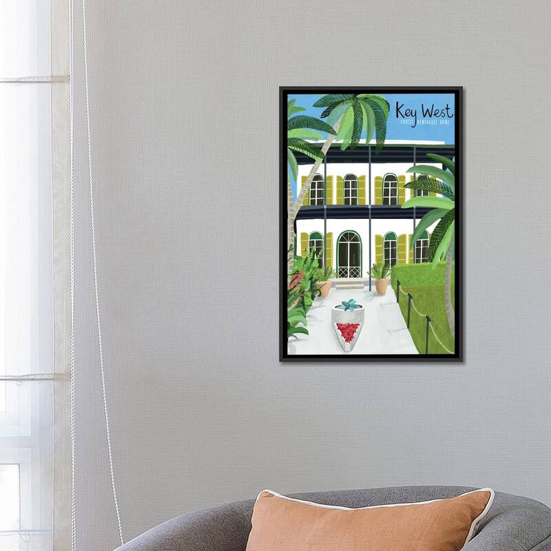 iCanvas "A Key West Hemingway" by Carla Daly Framed Canvas Print