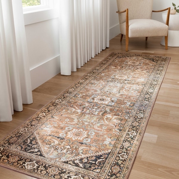 Alexander Home Sophia Printed Botanical Vintage Area Rug - On Sale