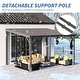 preview thumbnail 27 of 47, Domi Lean to Gazebo, Outdoor Hardtop Wall Mounted Gazebo with Sloping Galvanized Steel Roof