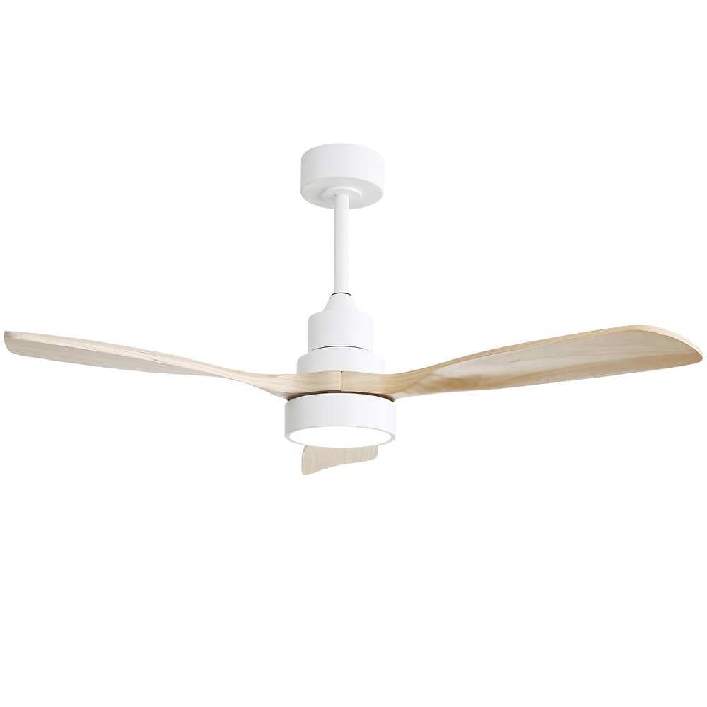 Sofucor 48/52 Inch Wood Ceiling Fan with Light and Remote/Smart App Voice Control, Dimmable Lights Included