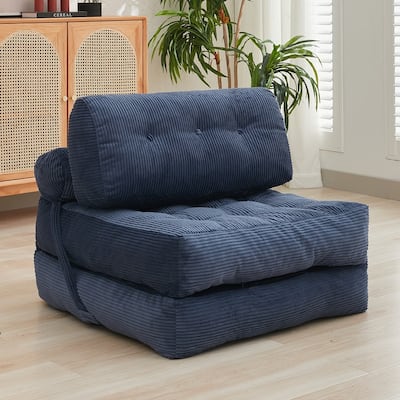 Mixoy W32''/W50'' Corded Velvet Fabric Folding Floor Lazy Futon Sofa Bed