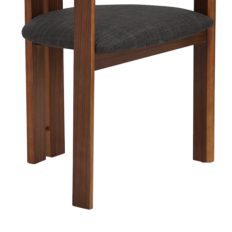 Jazmin Mid-Century Modern Upholstered Barrel Dining Chairs - Set of 2