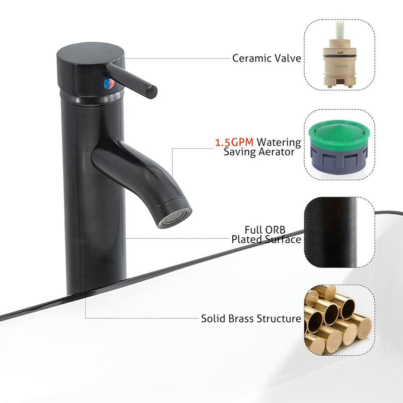 Eclife Artistic Vessel Sinks for Bathroom Vanity Tempered Glass Ceramic Basin