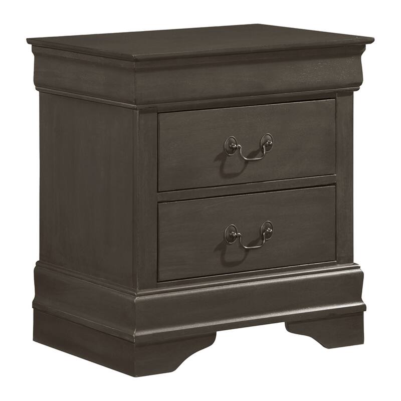Fy Three Piece Full Size Bedroom Set, Modern Brass Metal Handles, Stained Gray