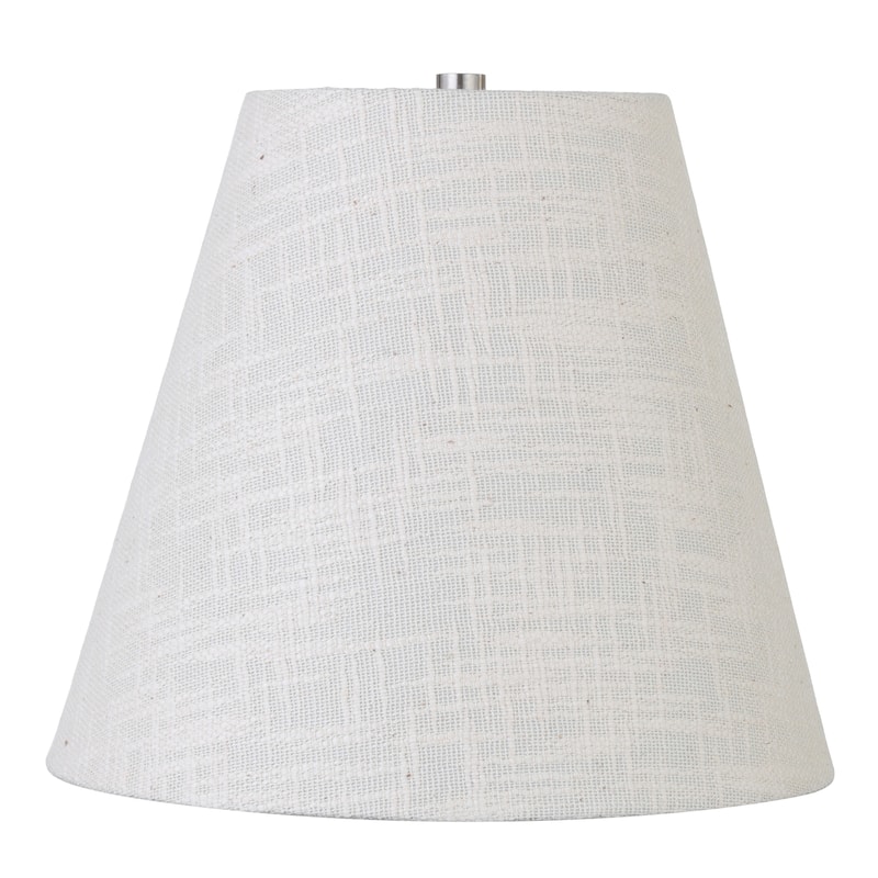 Aurelle Home Modern Geometric Base Table Lamp with Fabric Shade