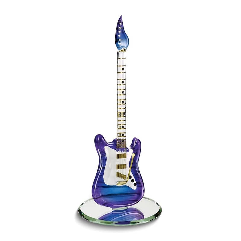 Curata Purple Haze Electric Guitar Handcrafted Glass Figurine