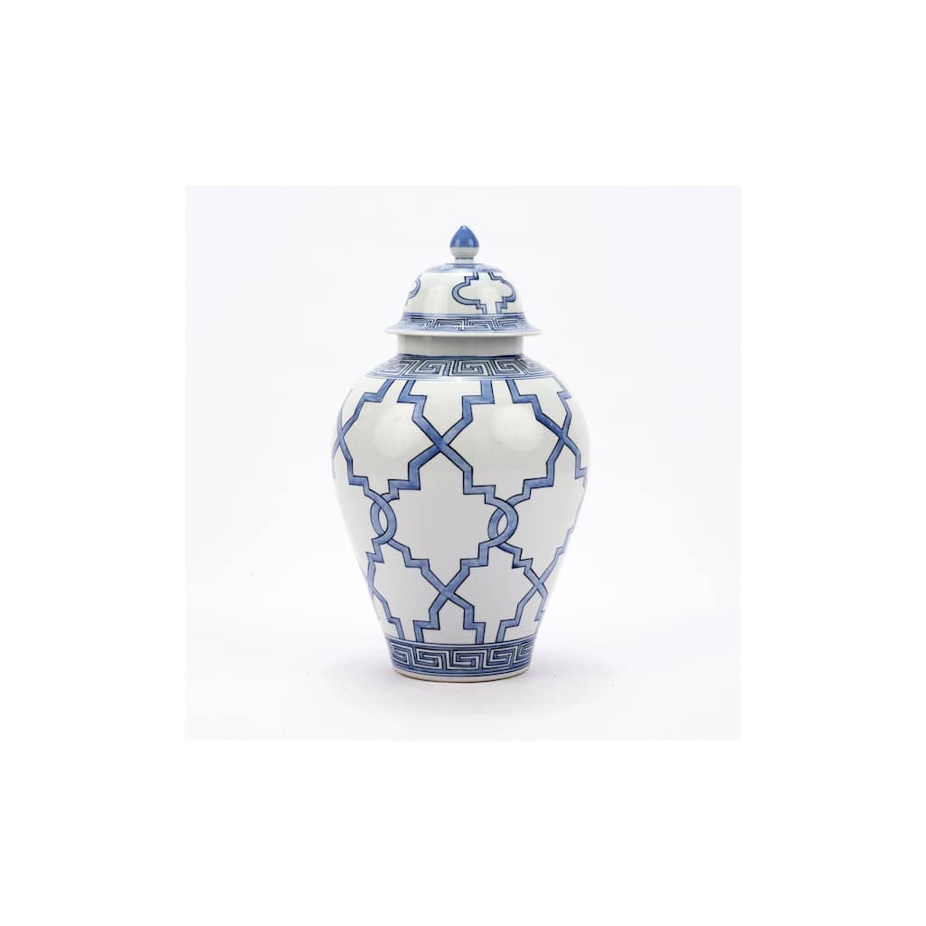 Handmade Greek Key Grids Heaven Decorative Jar