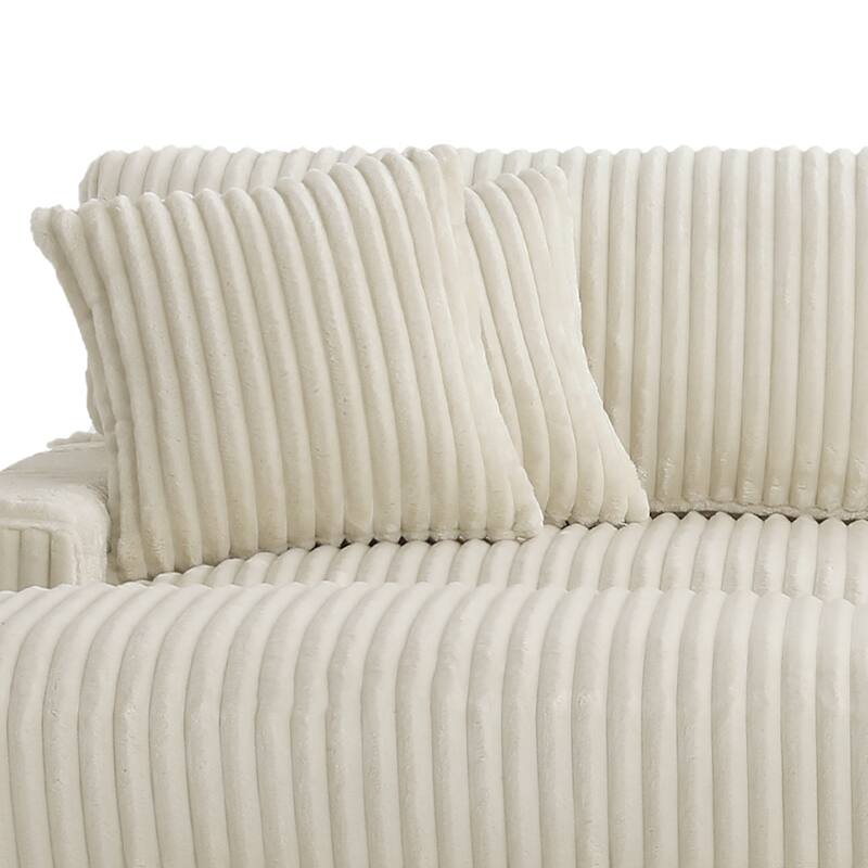 114.5" W Upholstered Sectional Modular Sofa with 2 Ottomans
