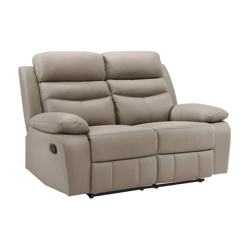 Fremont & Park Peperomia Leather Manual Double Reclining Loveseat - Latte