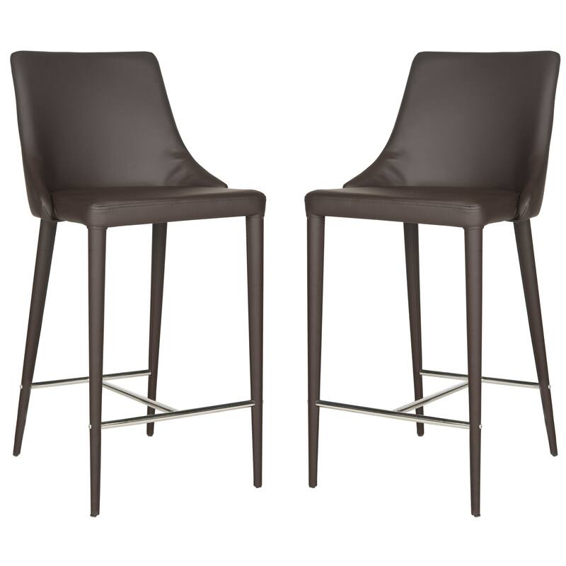 SAFAVIEH Soledad 26-inch White Counter Stool (Set of 2) - 22.9" x 18.9" x 37.4" - 23Wx19Dx37H