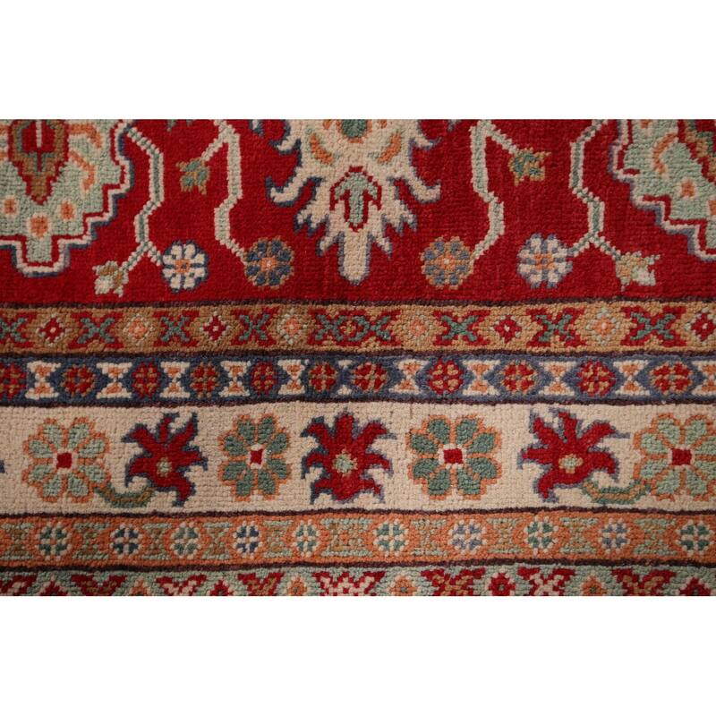 Kazak Foyer Rug Handmade Traditional Red Wool Carpet - 2'8" x 4'2"