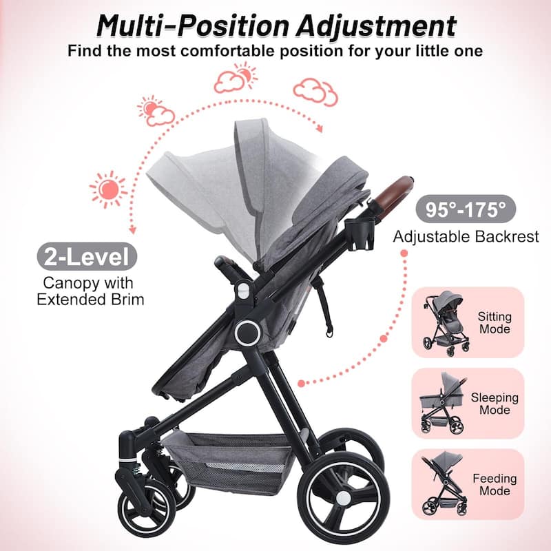Convertible Baby Stroller for Toddler 1-3