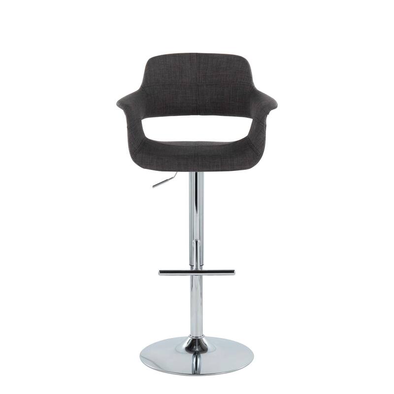 Lumisource Barstool with Swivel in Black and Charcoal, Set of 2 - 19"Lx23.5"Wx39-47.5"H