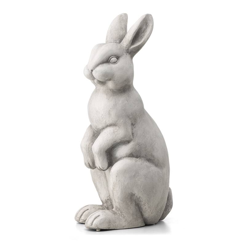 Glitzhome MgO Standing Rabbit Bunny Garden Statue Outdoor Indoor