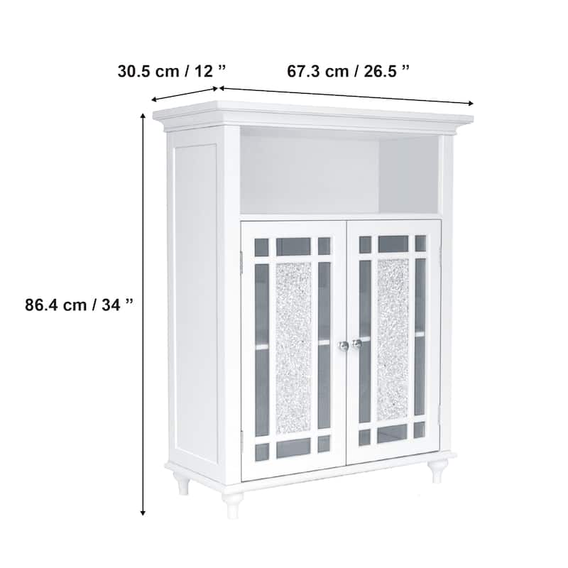 Teamson Home Windsor Two-Door Freestanding Floor Accent Cabinet - 12"L x 26.5"W x 34"H