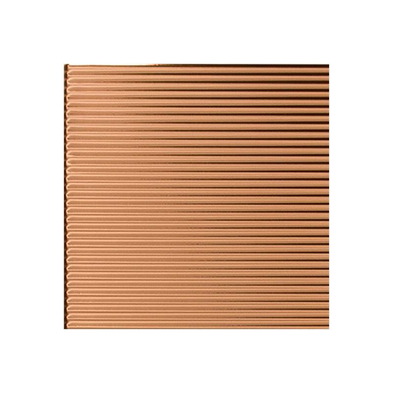 FASÄDE Rib 4-foot x 8-foot PVC Wall Panel in Polished Copper - Sample