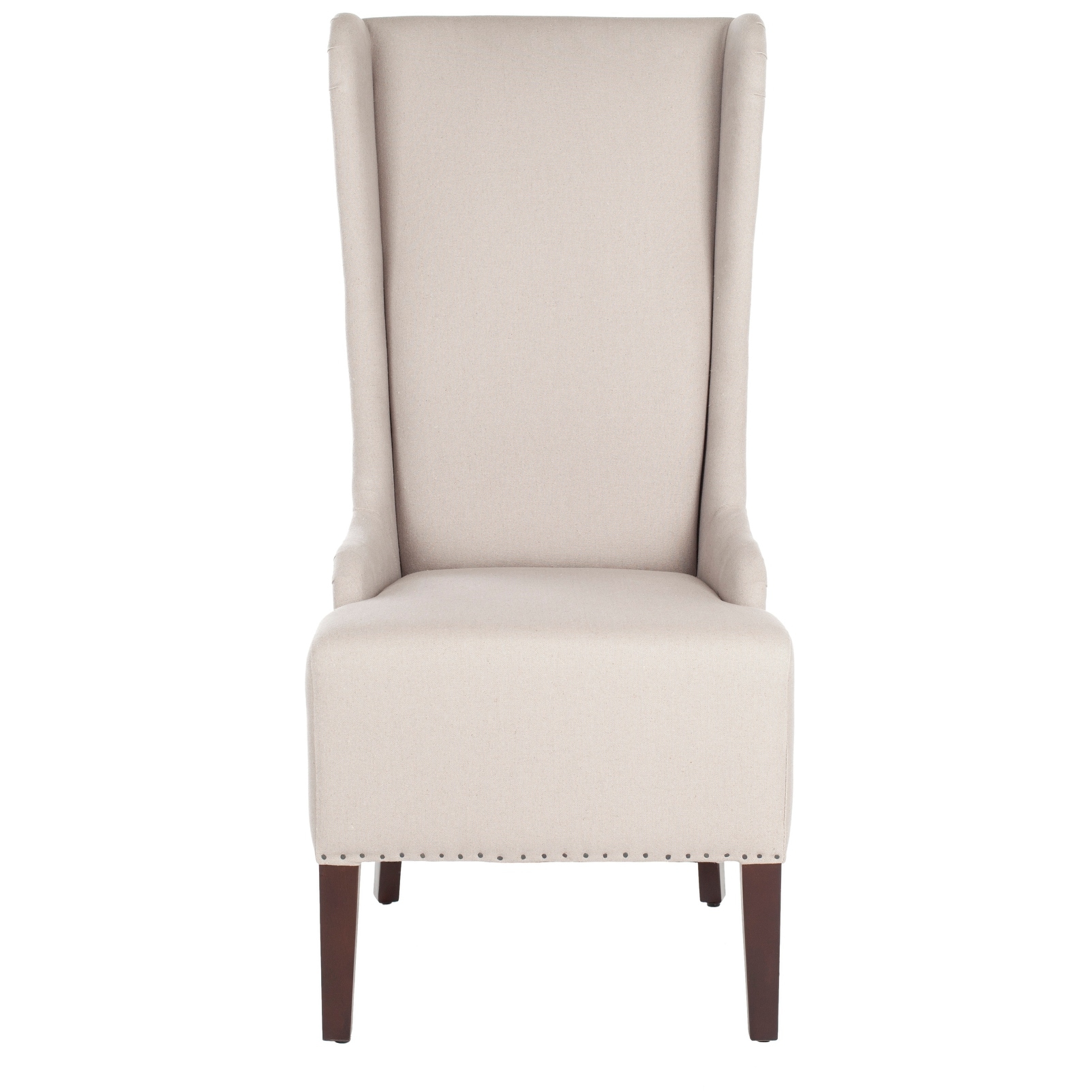SAFAVIEH En Vogue Dining Deco Bacall Nailhead Beige Linen Dining