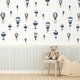 preview thumbnail 3 of 5, Walplus Blue Hot Air Balloons Children Wall Stickers DIY Nursery Decor