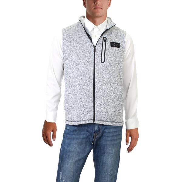 Shop Greg Norman For Tasso Elba Mens Casual Vest Fleece Heathered