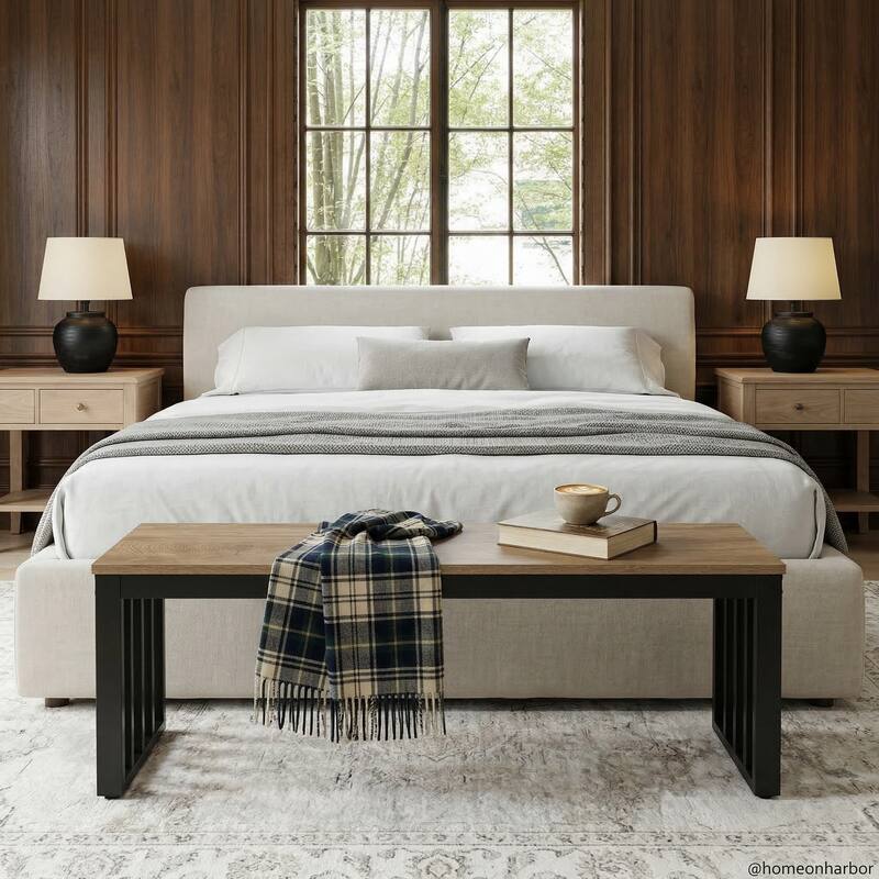 47" Industrial End of Bed Bench