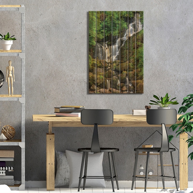 Killarney National Park, County Kerry, Ireland. Torc Waterfall. Print On Wood by Tom Norring - Multi-Color