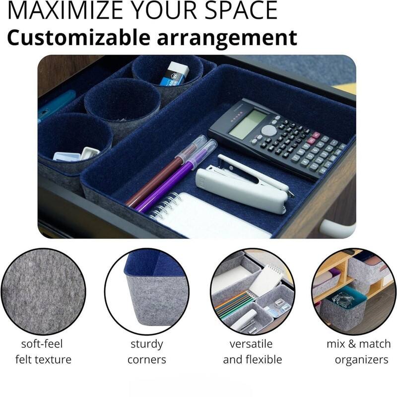 Office Desk Compartment Organization - Pack of 9