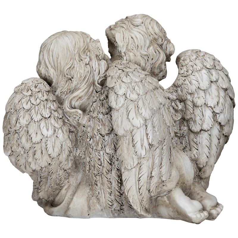 Double Cherubs with Heart Statue - 9"