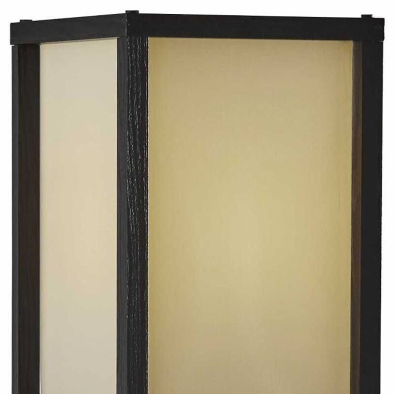 Wood Column Floor Lamp with Square Fabric Shade and Pull Chain - 10.25” x 10.25” x 63” (D x W x H)
