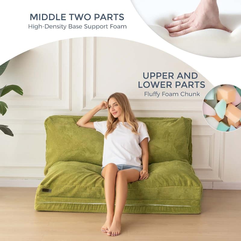 Corduroy Bean Bag Folding Sofa Bed