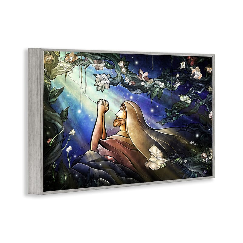 Stupell Religious Gethsemane Prayer Framed Giclee Art Design By Mandie Manzano