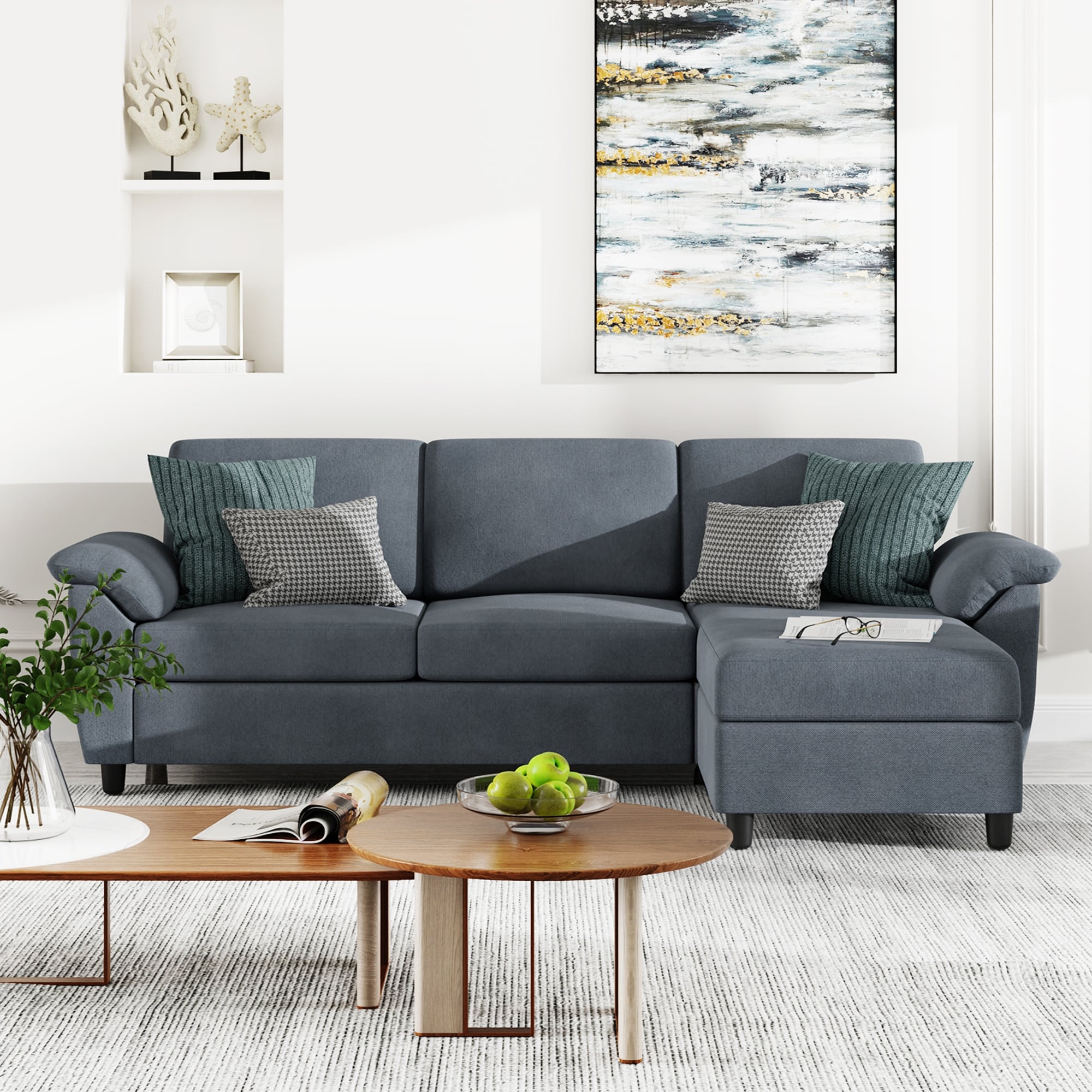 L shaped couch pillows deals