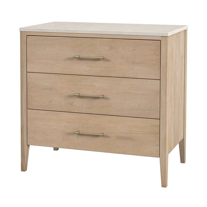 Mayfair Wood and Marble 3-Drawer Chest