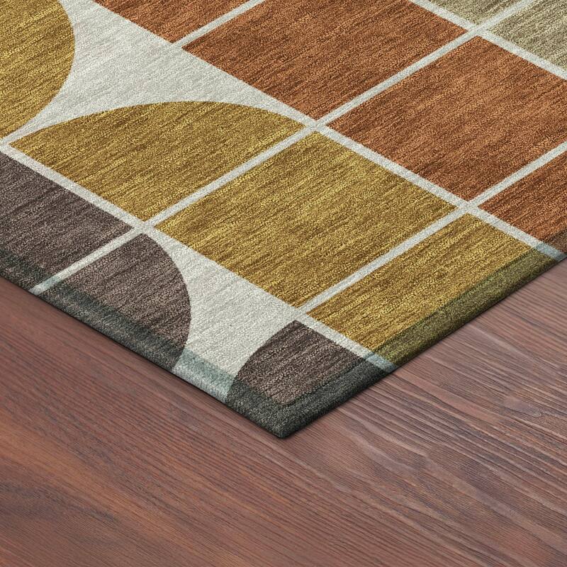 Machine Washable Indoor/ Outdoor Modern Finch Chantille Rug