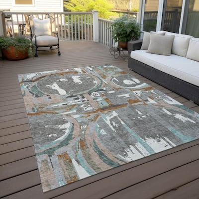 Machine Washable Indoor/ Outdoor Chantille Contemporary Rug