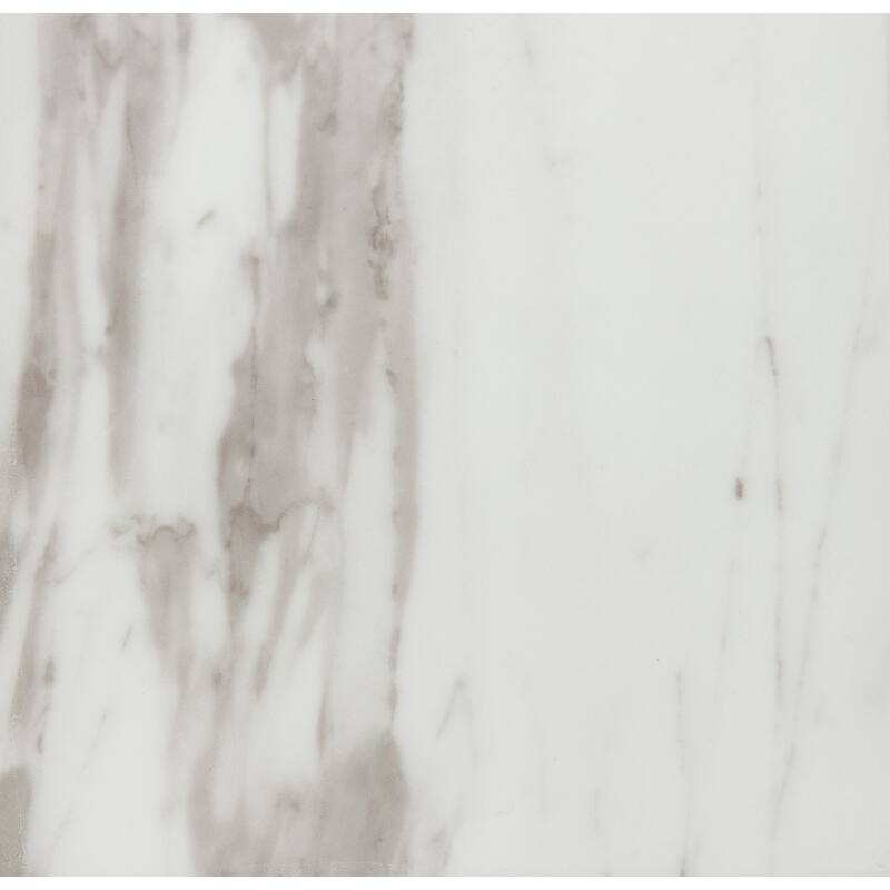 HomeRoots 71" White Marble And Silver Rectangular Marble And Stainless Steel Dining Table