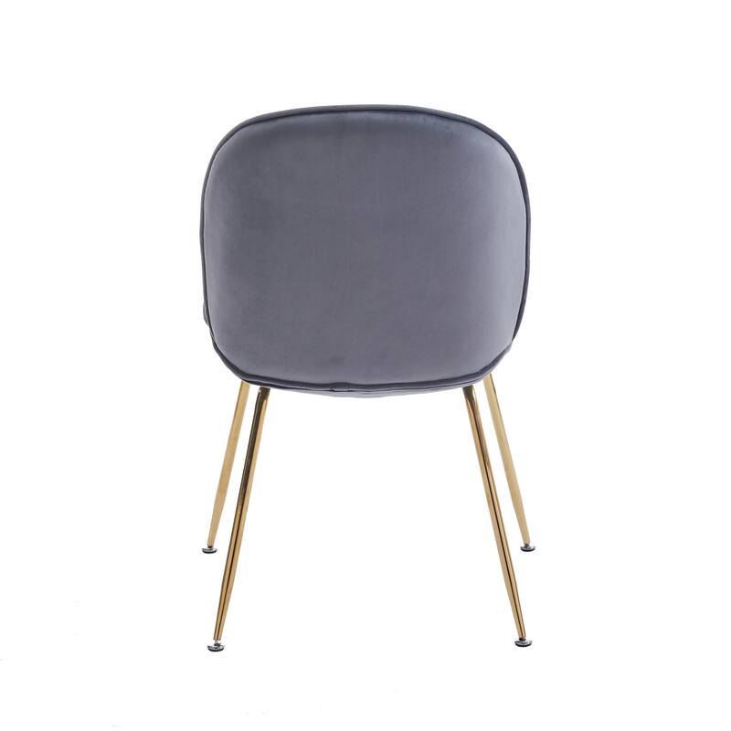 Porthos Home Otis Dining Chair, Suede Upholstery, Gold Legs, Armless
