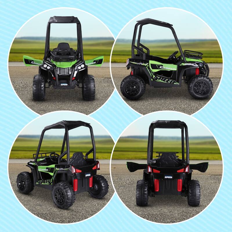 12V Ride on Car for Kids, Battery Powered Electric UTV Toy Car with Remote Control, Metal Spring Suspension, Off-Road Vehicle