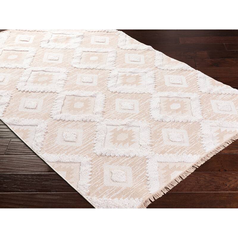 Livabliss Morocotton Boho Diamond Cotton Area Rug